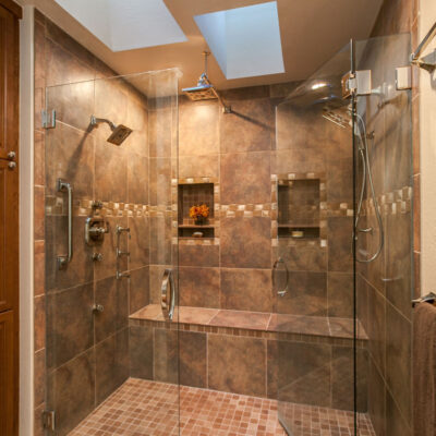 Large custom tile shower JM Kitchen & Bath Design