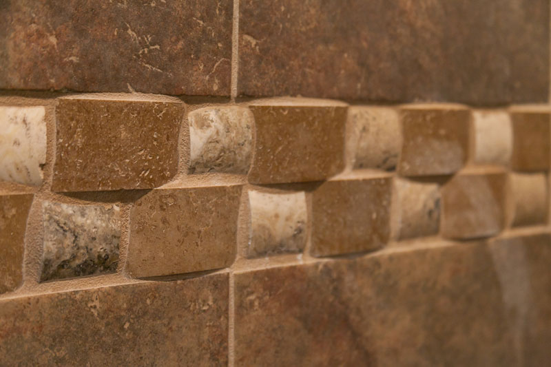 detail on shower tile