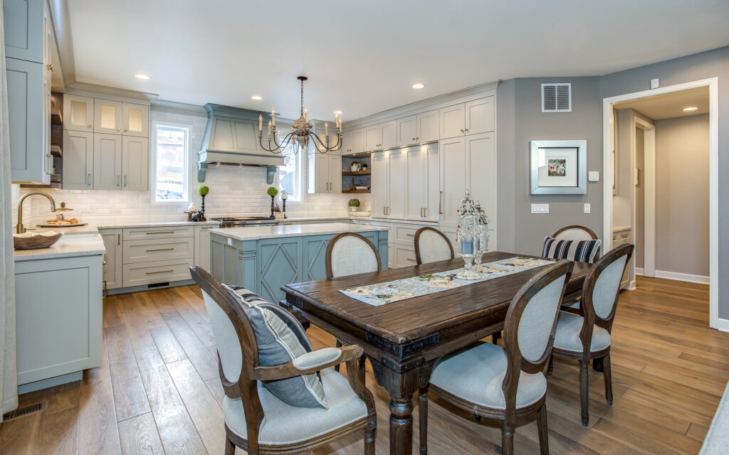 Open floor plan custom kitchen remodel by Juli