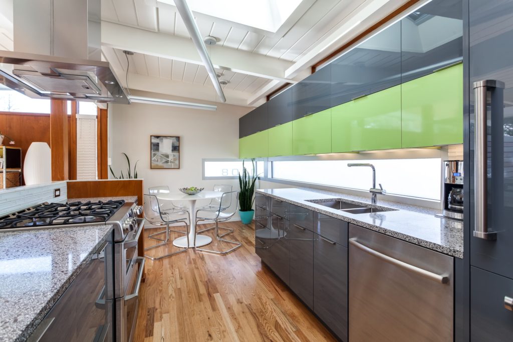Contemporary Lime Green Kitchen Remodel in Denver - JM Kitchen and Bath