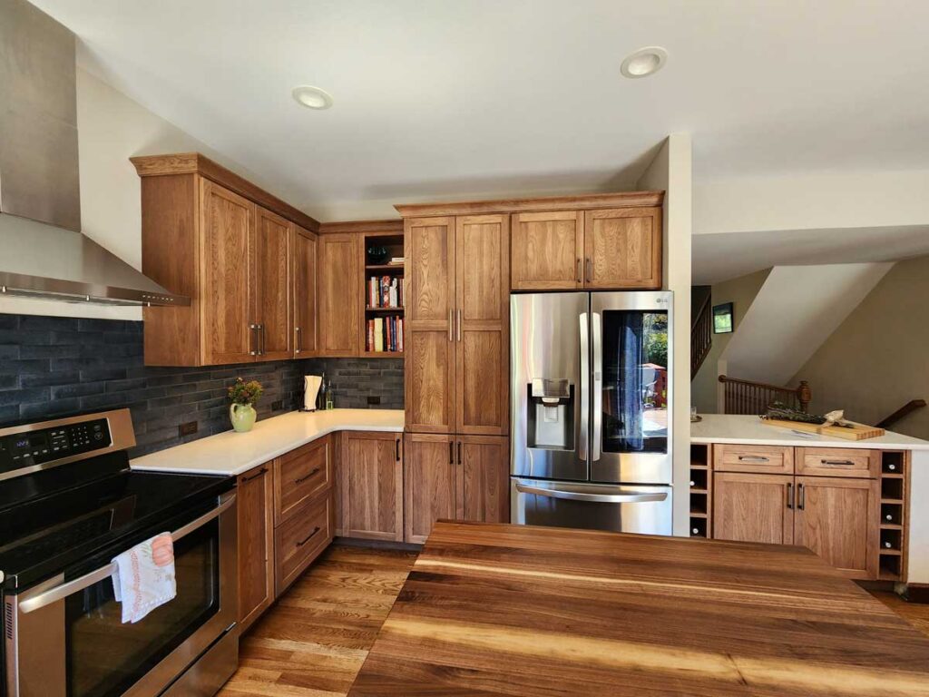 new custom wood cabinets and island kitchen remodel JM Kitchen & Bath Design