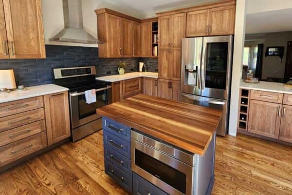 small but functional island in kitchen remodel JM Kitchen & Bath Design