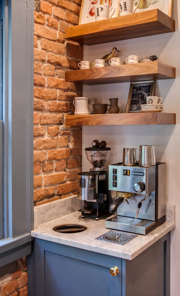 coffee nook in this boulder historic home kitchen remodel