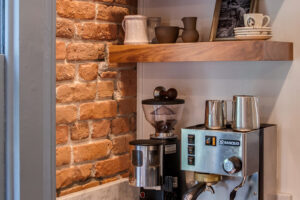 coffee nook in this boulder historic home kitchen remodel JM Kitchen & Bath Design