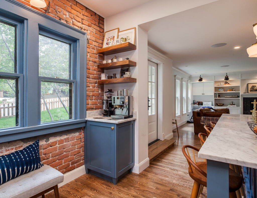 coffee nook in this boulder historic home kitchen remodel