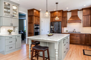 shaker kitchen with painted and wood cabinets in Castle Rock JM Kitchen & Bath Design