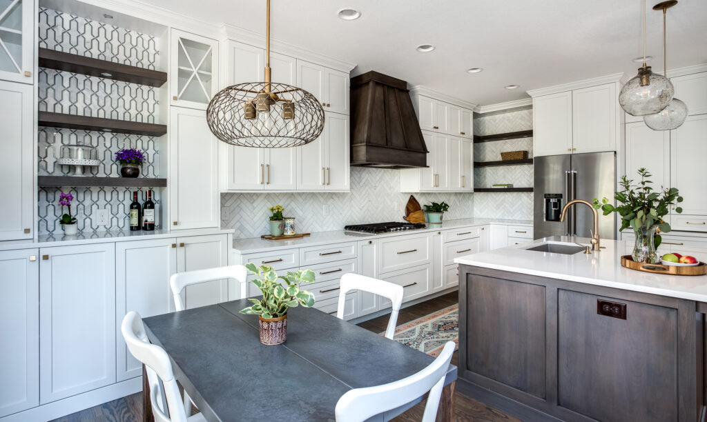 The countertops in this remodel are Silestone Quartz “Eternal Statuario” Glossy, with an eased edge. 