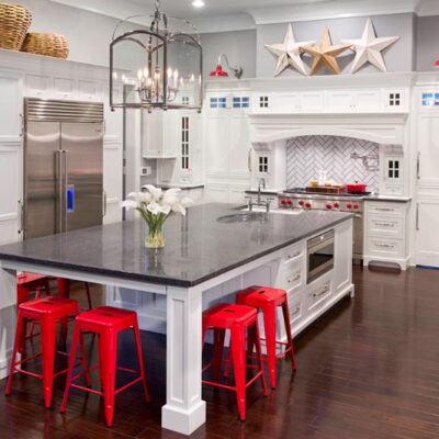 crystal cabinets promotion white painted kitchen with large island JM Kitchen & Bath Design