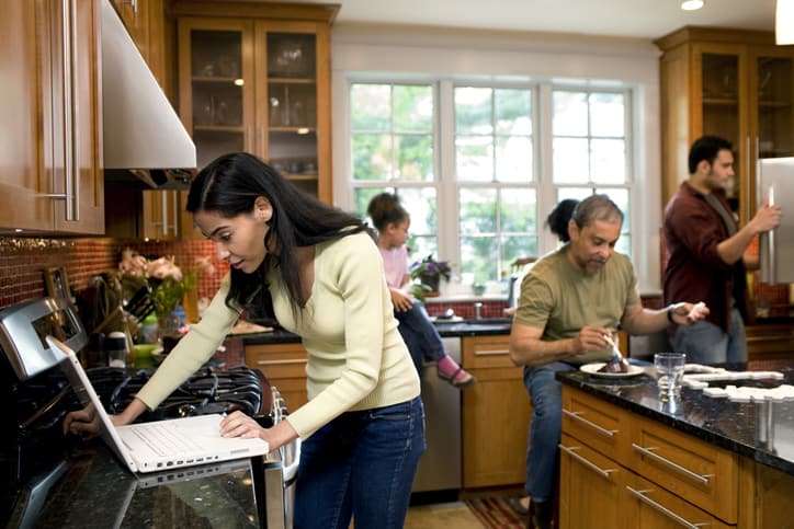 family in the kitchen