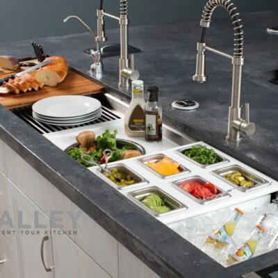 Galley kitchen sink workstation JM Kitchen & Bath Design