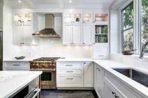 kitchen white painted shaker cabinets JM Kitchen & Bath Design