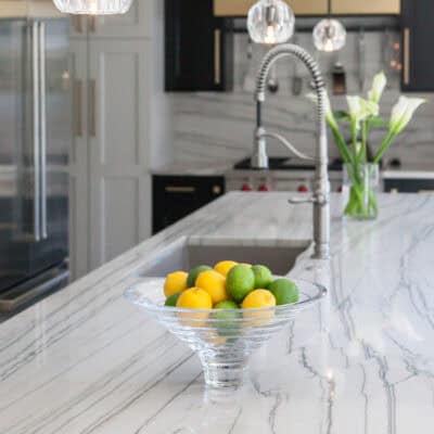 dramatic sink in this contemporary kitchen JM Kitchen & Bath Design